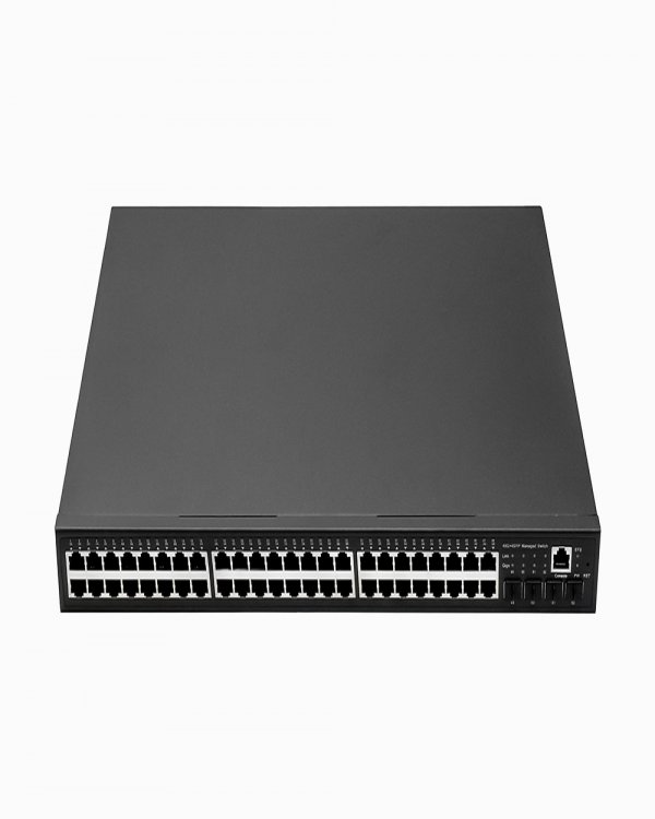Управляемый (L2+) коммутатор Gigabit Ethernet на 48 RJ45 + 4 x GE SFP порта, AC100-240V(20W) Управляемый (L2+) коммутатор Gigabit Ethernet на 48 RJ45 + 4 x GE SFP порта, AC100-240V(20W)