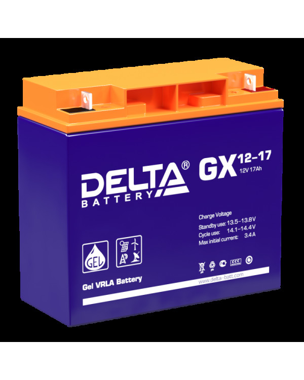 Аккумулятор 12 в 17 ач. Delta GX 12-100 упаковка. АКБ 12в 17ач. Delta GX 12-17 (12в/17ач). АКБ 17*27*34 JSB.