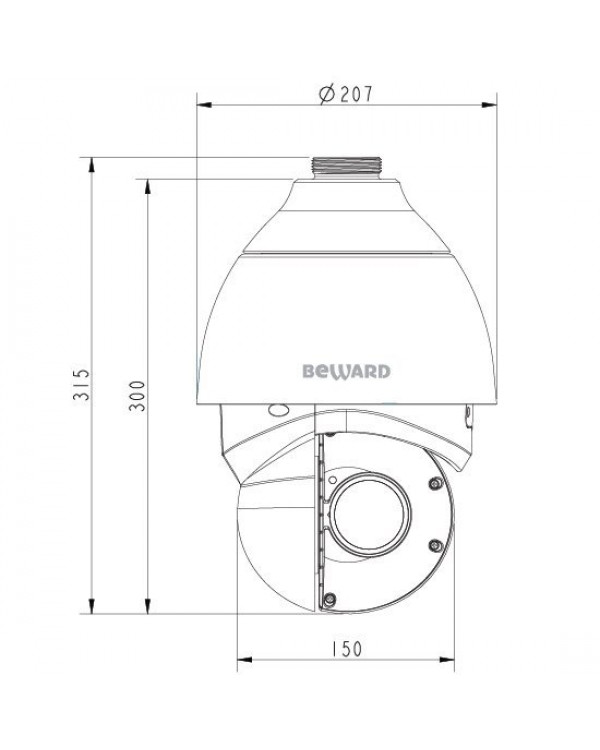 BD208R22 (6.4-138.5 мм)  Ip-камера 8 Мп скоростная купольная