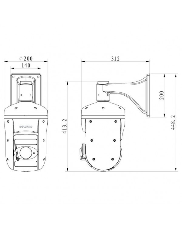 B57-30RW (4.7-141 мм) Купольная поворотная IP-камера 2 Мп