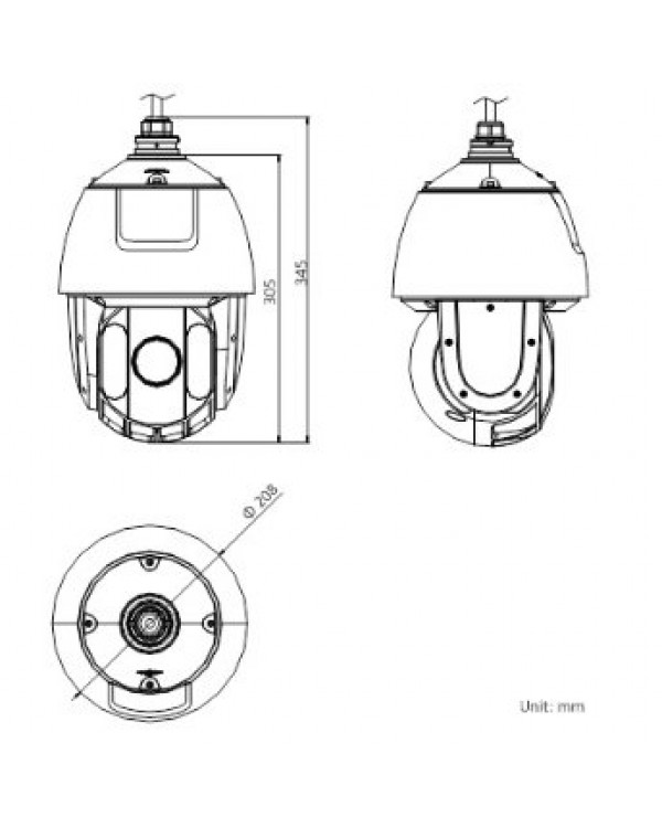 DS-2DE5225IW-AE (4.8-120 мм) 2Мп уличная скоростная поворотная IP-камера