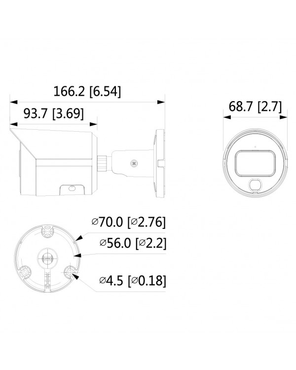 DH-IPC-HFW2239SP-SA-LED-0360B Камера видеонаблюдения IP уличная цилиндрическая 2Мп