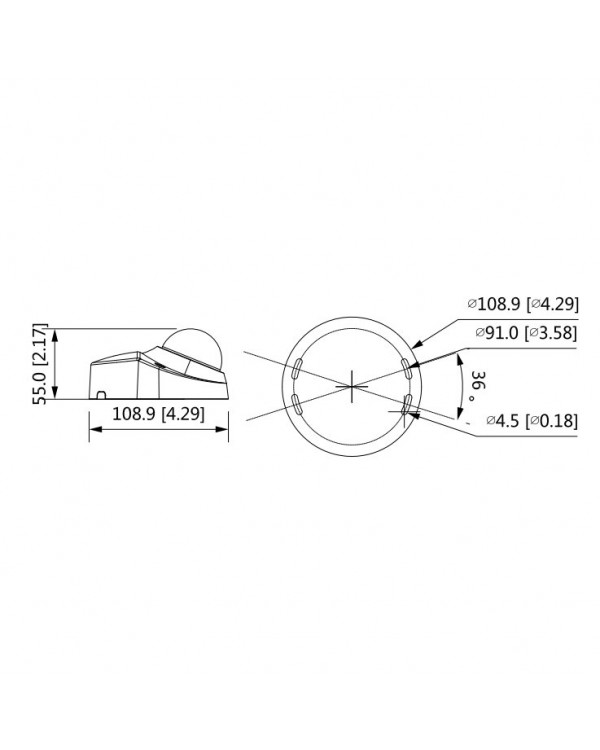 DH-IPC-HDBW3241FP-AS-0280B Камера видеонаблюдения IP уличная мини-купольная 2Мп