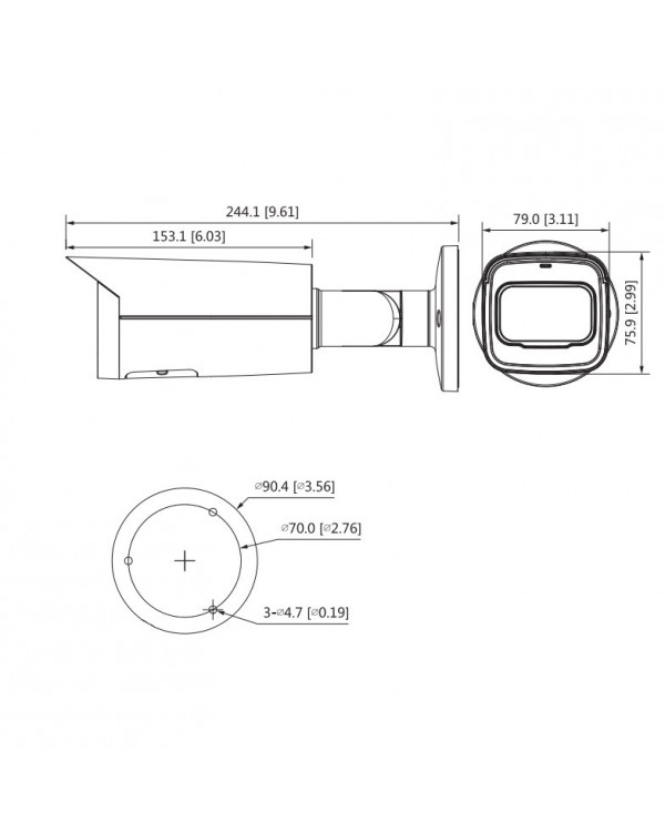 DH-IPC-HFW3441TP-ZS Камера видеонаблюдения IP уличная цилиндрическая 4Мп