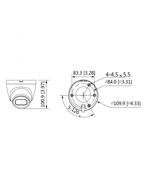 DH-IPC-HDW2431TP-AS-0280B Камера видеонаблюдения IP уличная купольная 4Мп