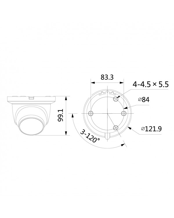 DH-IPC-HDW3249TMP-AS-LED-0280B Камера видеонаблюдения IP уличная купольная 2Мп