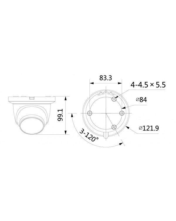 DH-IPC-HDW3449TMP-AS-LED-0280B Камера видеонаблюдения IP уличная купольная 4Мп