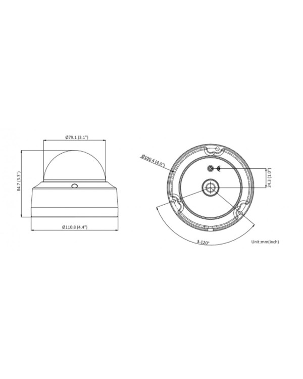 IPC-D042-G2/S (4mm) 4Мп уличная купольная мини IP-камера