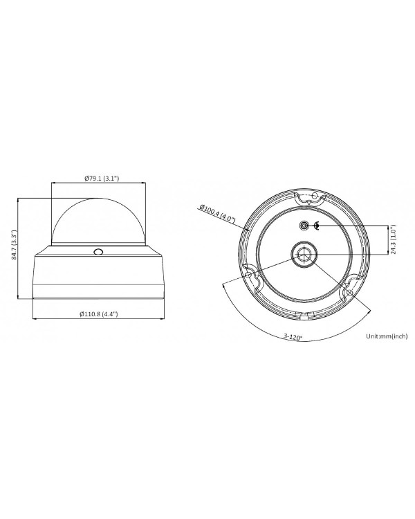 IPC-D022-G2/S (2.8mm) 2Мп уличная купольная мини IP-камера