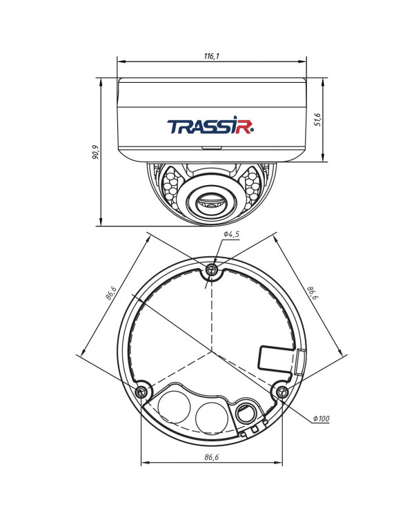 TR-D3152ZIR2 2.8-8 Уличная вандалостойкая 5Мп IP-камера