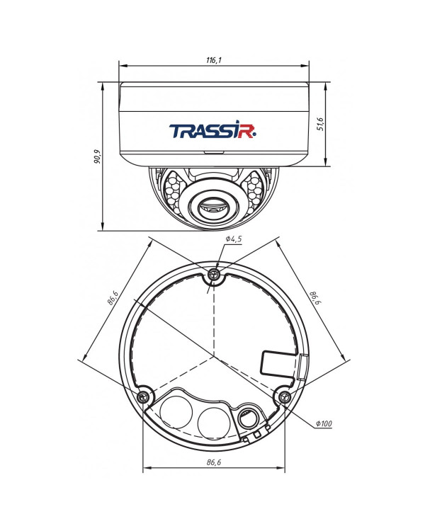 TR-D3153IR2 2.7-13.5 Уличная вандалостойкая 5Мп IP-камера