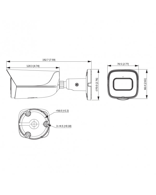 DH-IPC-HFW3241EP-SA-0280B Уличная цилиндрическая IP-видеокамера с ИИ 2Мп