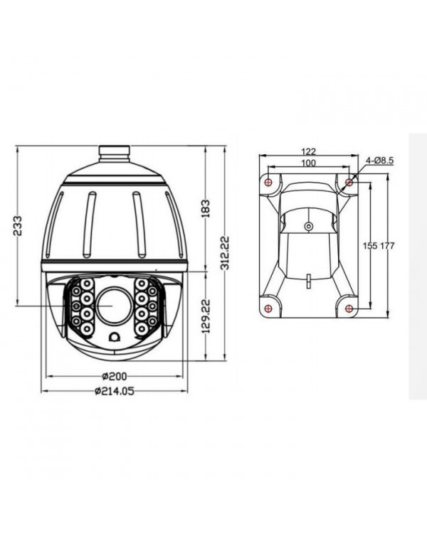 PVC-IP2L-SZ20 (4.7-94 мм) Поворотная 2Мп IP-камера