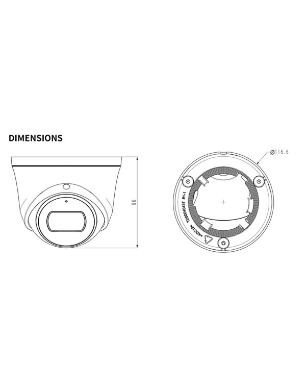 TC-C34XS Spec:I3/E/Y/2.8mm/V.4.0 (LITE) IP камера купольная 4Mп