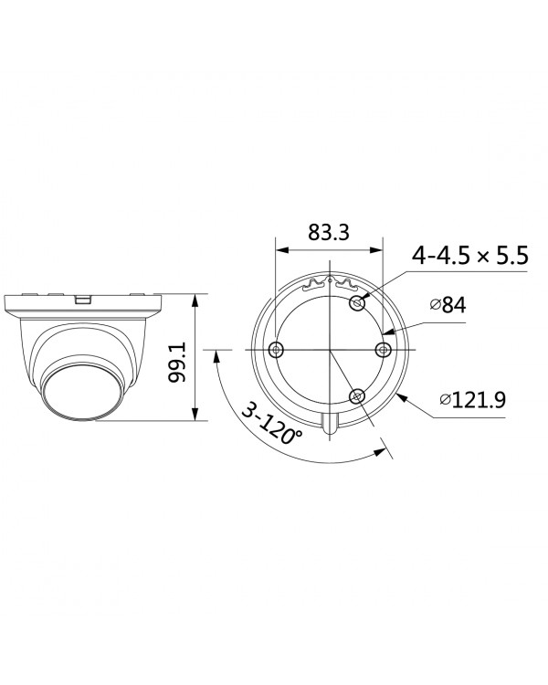 DH-IPC-HDW3441TMP-AS-0360B Уличная купольная IP-видеокамера с ИИ 4Мп