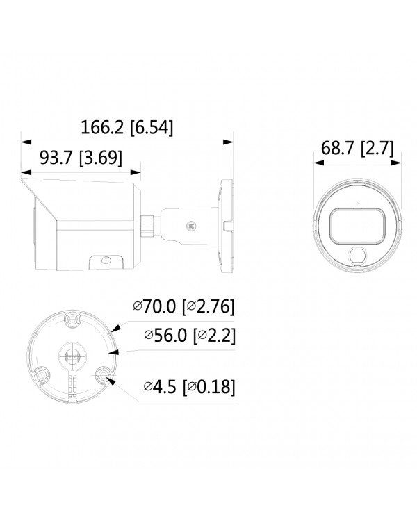 DH-IPC-HFW2239SP-SA-LED-0280B Уличная цилиндрическая IP-видеокамера Full-color 2Мп