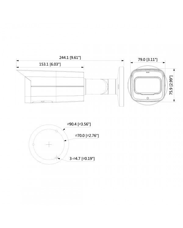 DH-IPC-HFW5541TP-ASE-0600B Уличная цилиндрическая IP-видеокамера с ИИ 5Мп