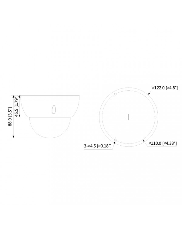 DH-IPC-HDBW5541RP-ASE-0600B Уличная купольная IP-видеокамера с ИИ 5Мп