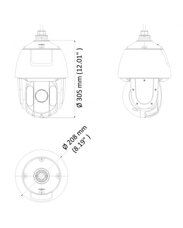 DS-2AE5225TI-A(E) (4.8-120 мм) 2 Мп 5" скоростная купольная камера