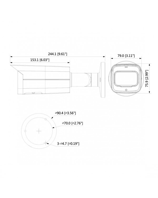 DH-IPC-HFW5241TP-ASE-0360B Уличная цилиндрическая IP-видеокамера с ИИ 2Мп