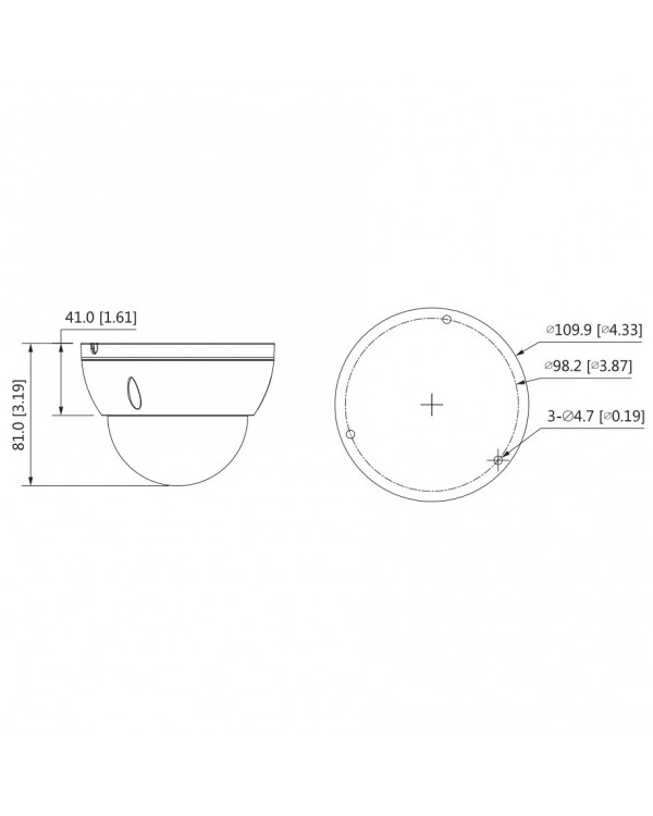 DH-IPC-HDBW3441EP-AS-0360B Уличная купольная IP-видеокамера с ИИ 4Мп