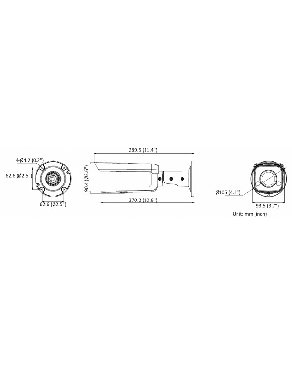 DS-2CD2T27G2-L(C) (4 мм) 2 Мп цилиндрическая IP-камера