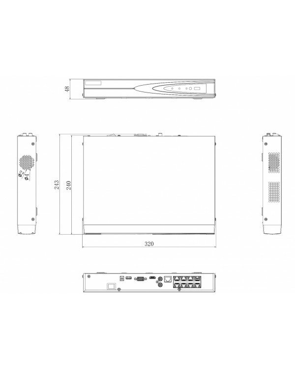 DS-N308P(С) 8-ми канальный IP-регистратор