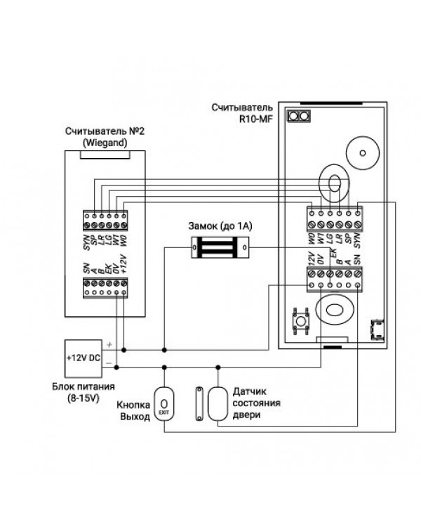 Считыватель схема. Контроллер r10-MF. RUSGUARD r10-MF. Считыватель r10-MF. R10-MF схема подключения.