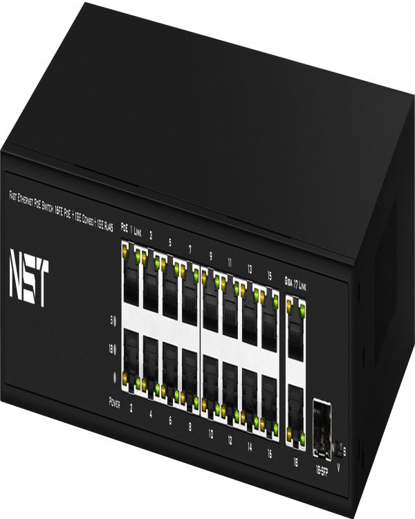 NST NS-SW-16F3G-P Коммутатор PoE Fast Ethernet на 16 портов в 19 стойку. NST NS-SW-16F3G-P Коммутатор PoE Fast Ethernet на 16 портов в 19 стойку.