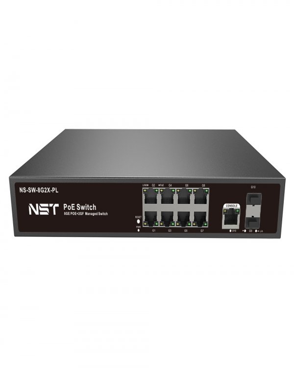 NST NS-SW-8G2X-PL Гигабитный управляемый L2+ PoE коммутатор на 8 портов в 19 стойку. NST NS-SW-8G2X-PL Гигабитный управляемый L2+ PoE коммутатор на 8 портов в 19 стойку.